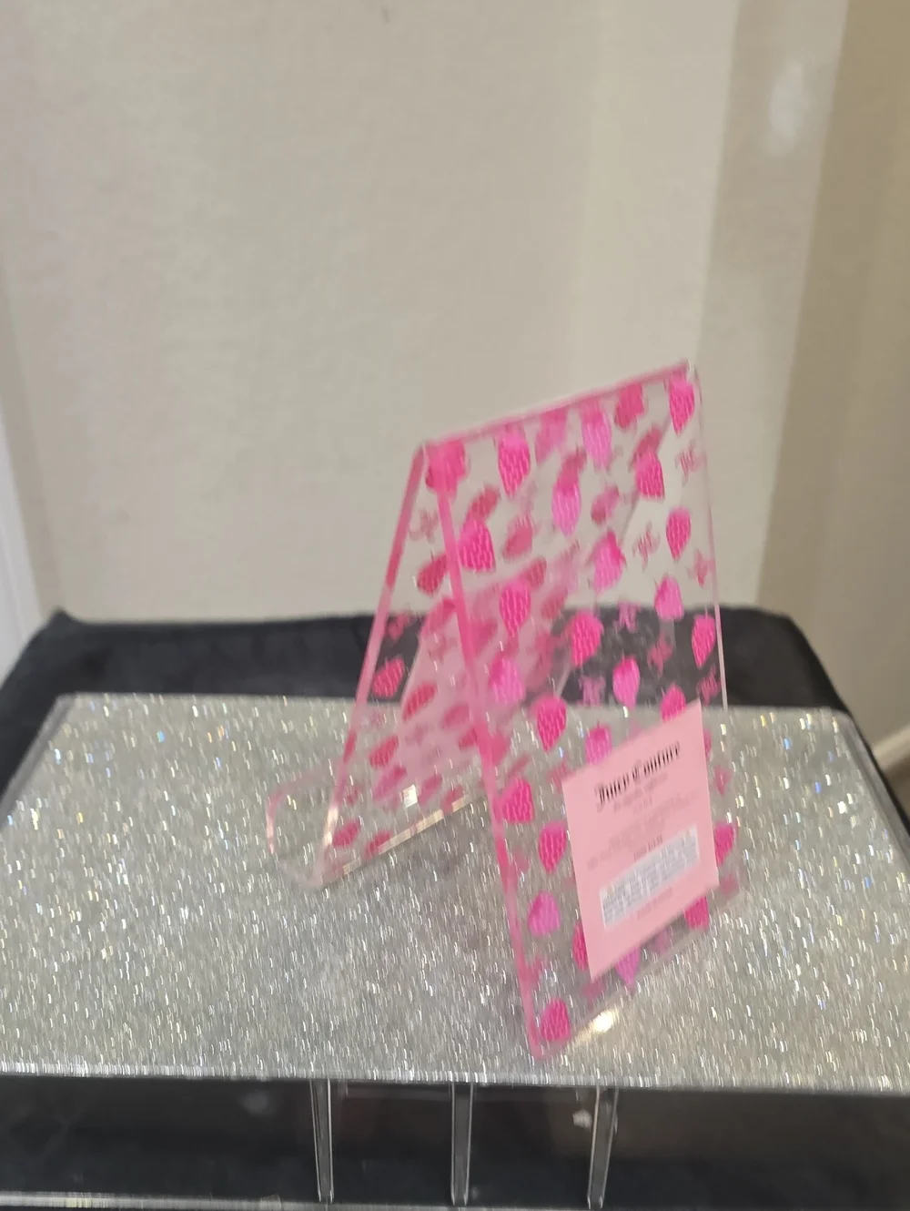 Juicy Couture Home Strawberries Logo Tablet & Cookbook Acrylic Holder